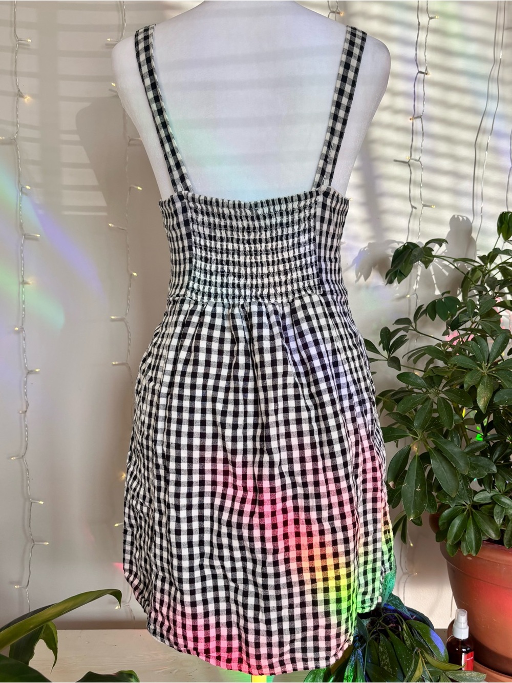 Black and White Gingham Cutout Sundress - Picture 3 of 5